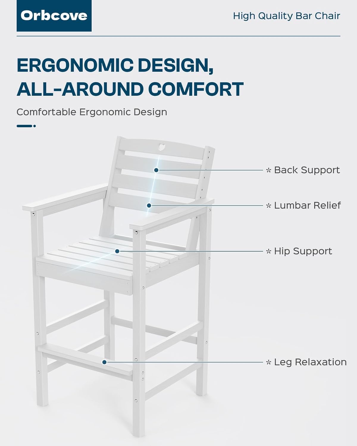 3-Piece HDPE Outdoor Bar, Outdoor Bar Stools and Outdoor Bar Table with Heart Cutout Design, All Weather Bistro Set Outdoor for Patio, Porch, Pool (White)