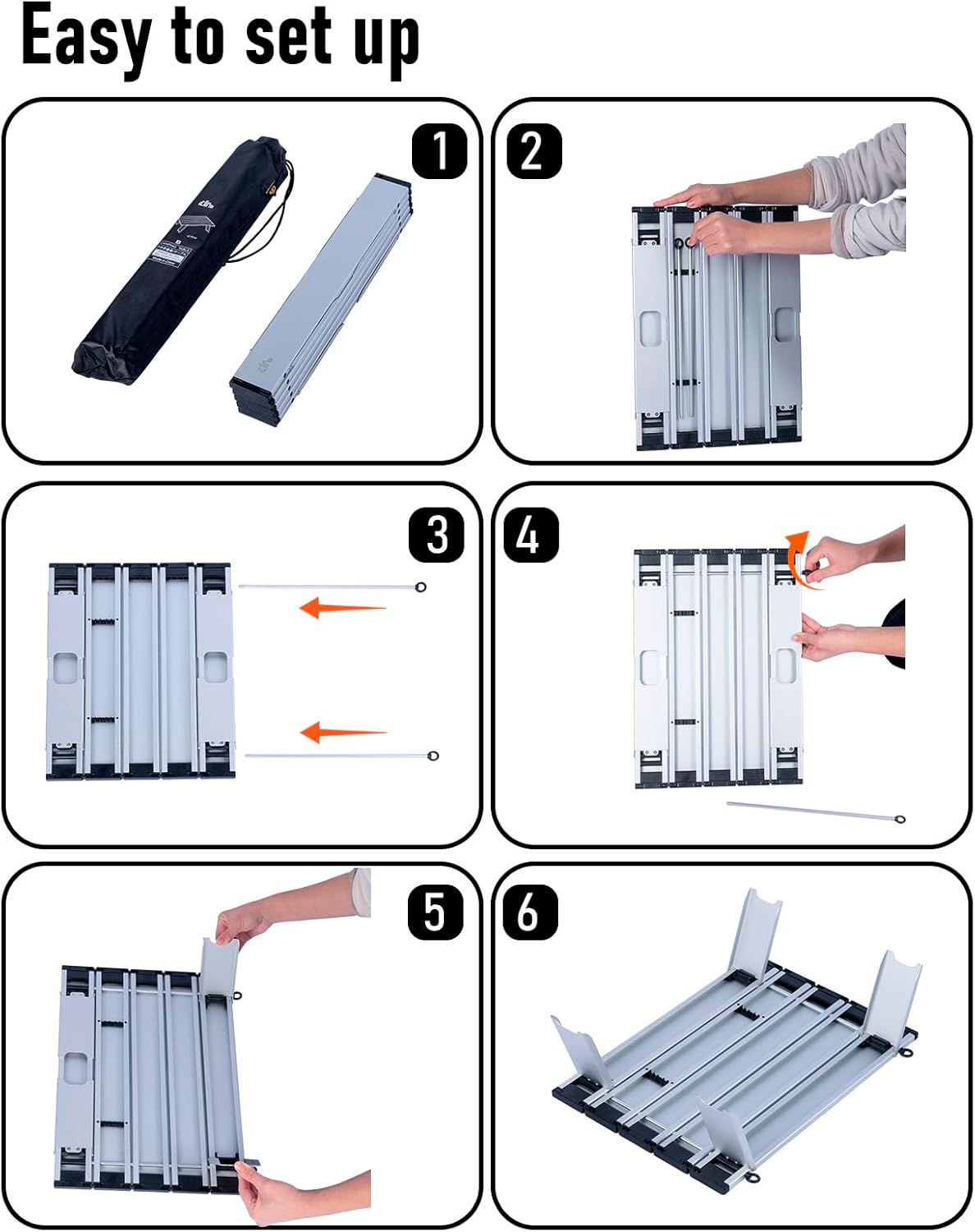 iClimb Ultralight Compact Mini Beach Picnic Folding Table with Carry Bag