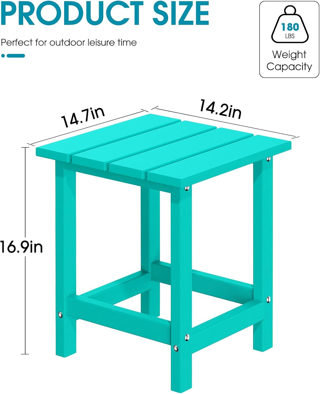 MUCHENGHY Folding Adirondack Chairs and Table Set, Outdoor Chair, Adirondack Chair Plastic, Fire Pit Chair, Weather Resistant with Cup Holder for Deck, Backyard, Garden(Lake Blue, 3-Piece)