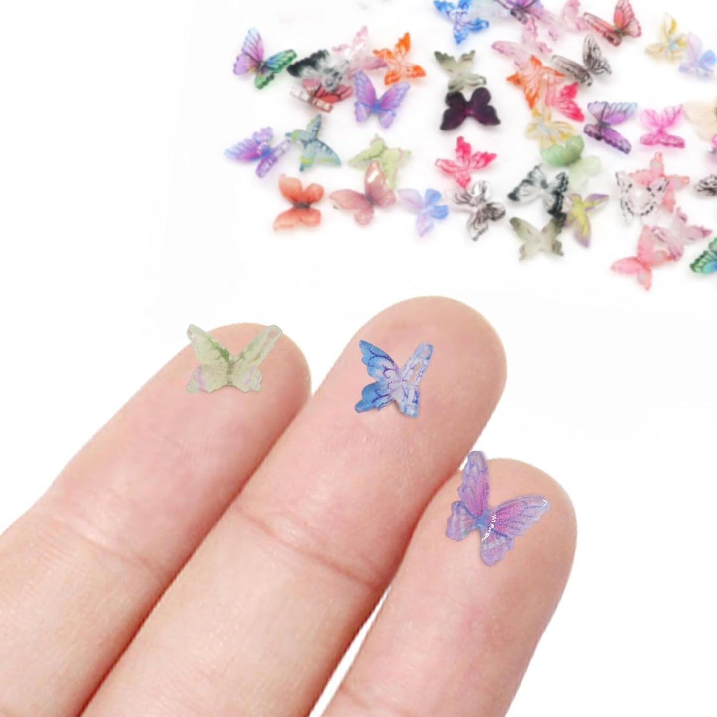 90Pcs Mini Resin Butterflies, Miniature Little Butterfy Decoration, Tiny Butterflies for DIY Crafts, Mini Resin Animals Figurines for Fairy Garden Micro Landscaping Decor
