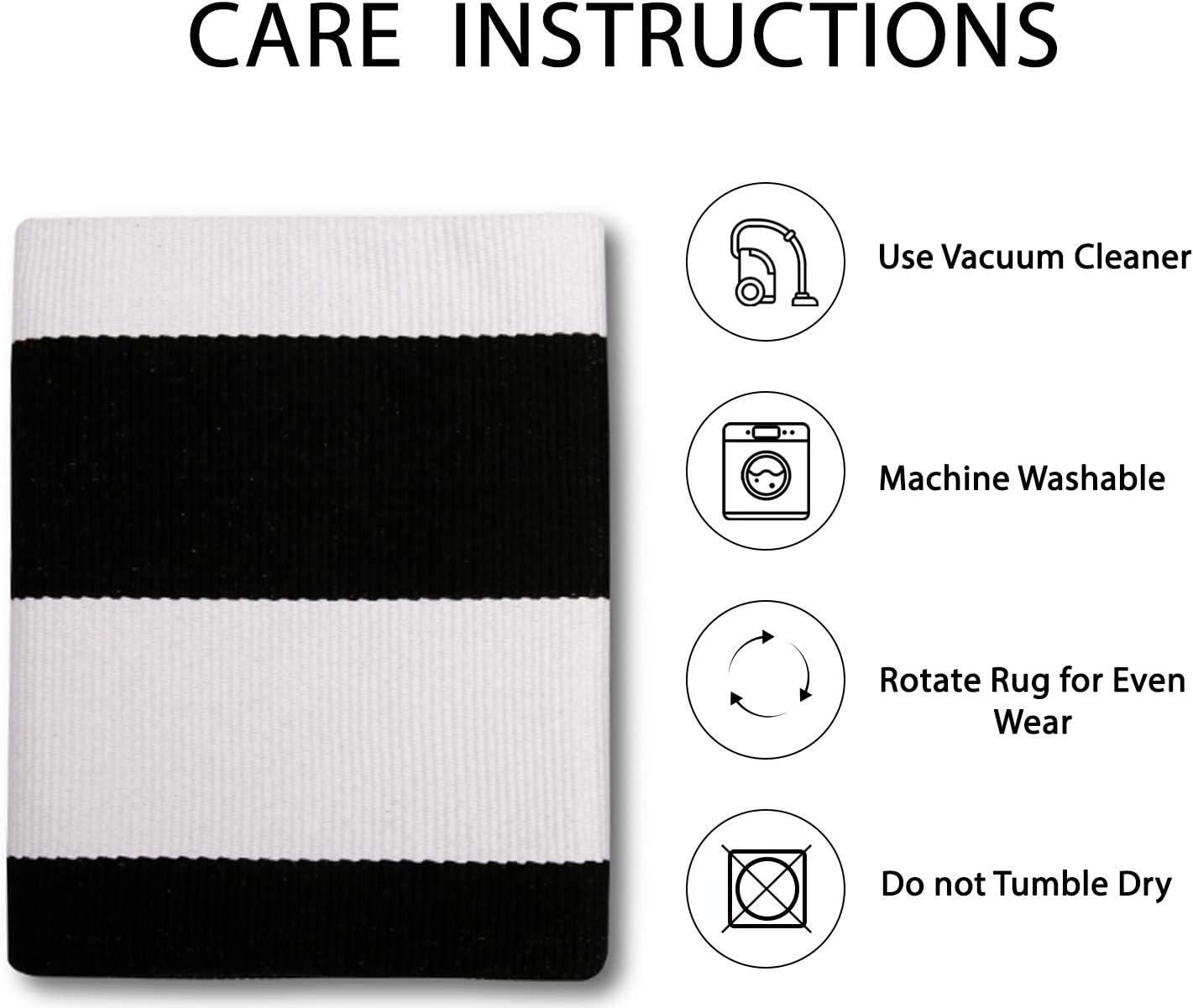 IOHOUZE Black White Striped Rug -27.5" X 43" Front Door Mats Outdoor,Washable Rug for Front Porch Decor,Spring Summer Welcome Mats Outdoor Indoor, Doormat for Farmhouse/Entryway/Home Entrance