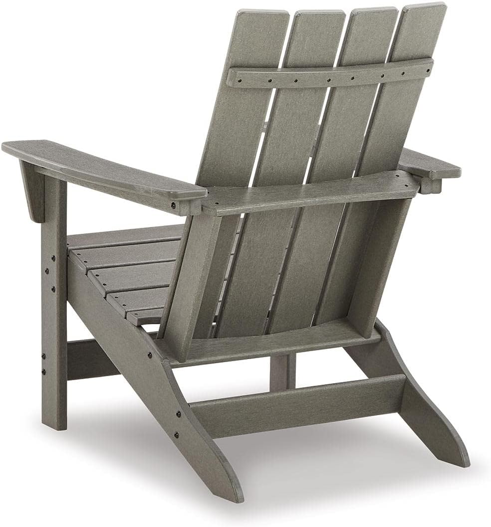 Signature Design by Ashley Visola Outdoor Patio HDPE Weather Resistant Adirondack Chair, Gray