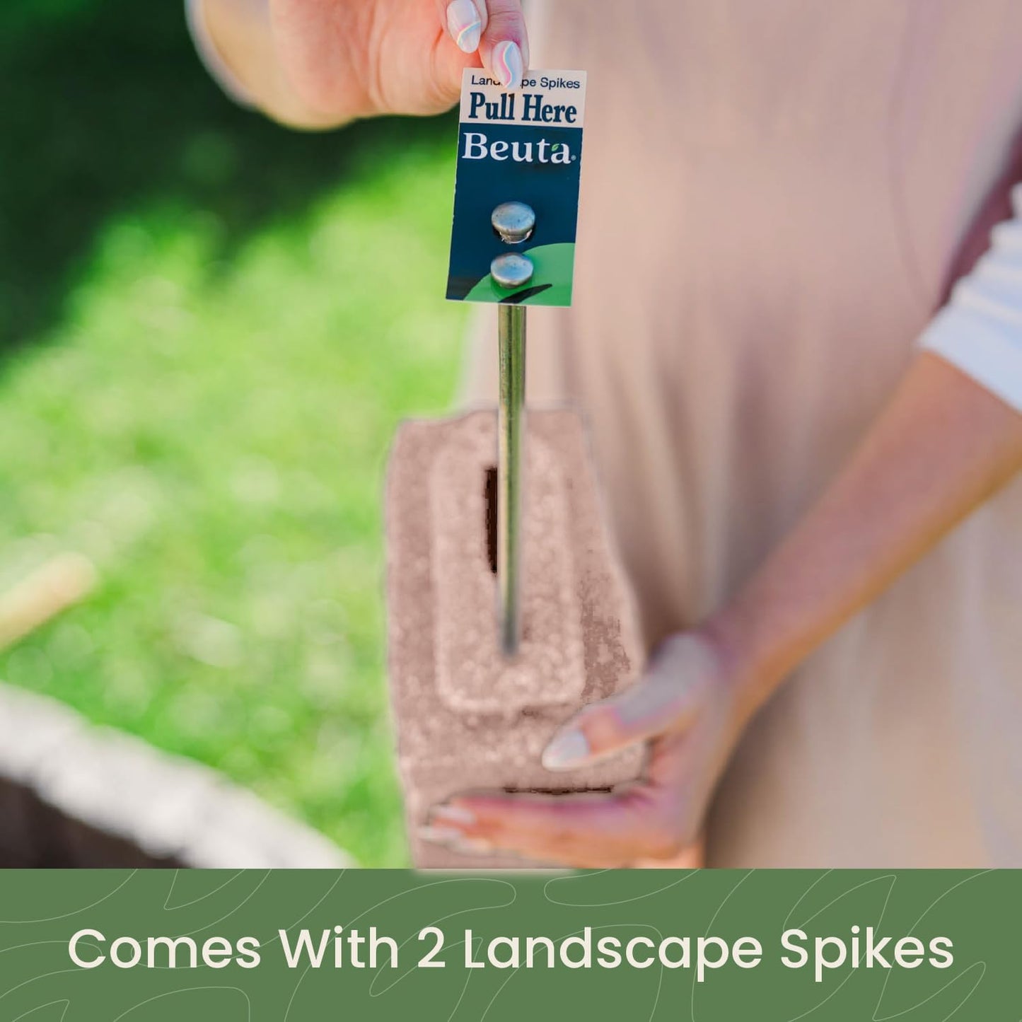 Beuta Landscape Edging | Garden Edging Border | Faux Stone Blocks for Lawn Edging, Flower Beds & Yard Edging – 10 Pack | Each Section Has 6 Blocks 48" L x 4" W x 6.5" H | 20 Spikes | Sandstone