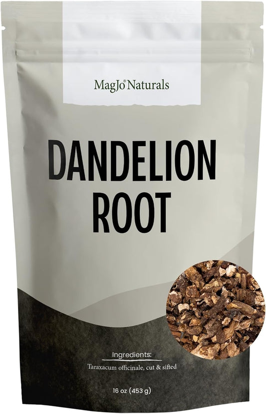MagJo Naturals Dandelion Root, Raw, Not Roasted, Loose Tea (200+ Cups) (16 oz) 100% Wild-Crafted from Eastern Europe