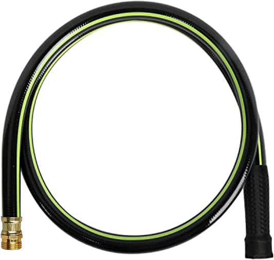 Worth Leader Short Garden Hose 3/4 in. x 4 ft. -No Kink, Flexible, Leakproof, Male to Female Fittings -Heavy Duty Durable PVC Lightweight Water Pipe with Brass Aluminum Ends for Household & Commercial