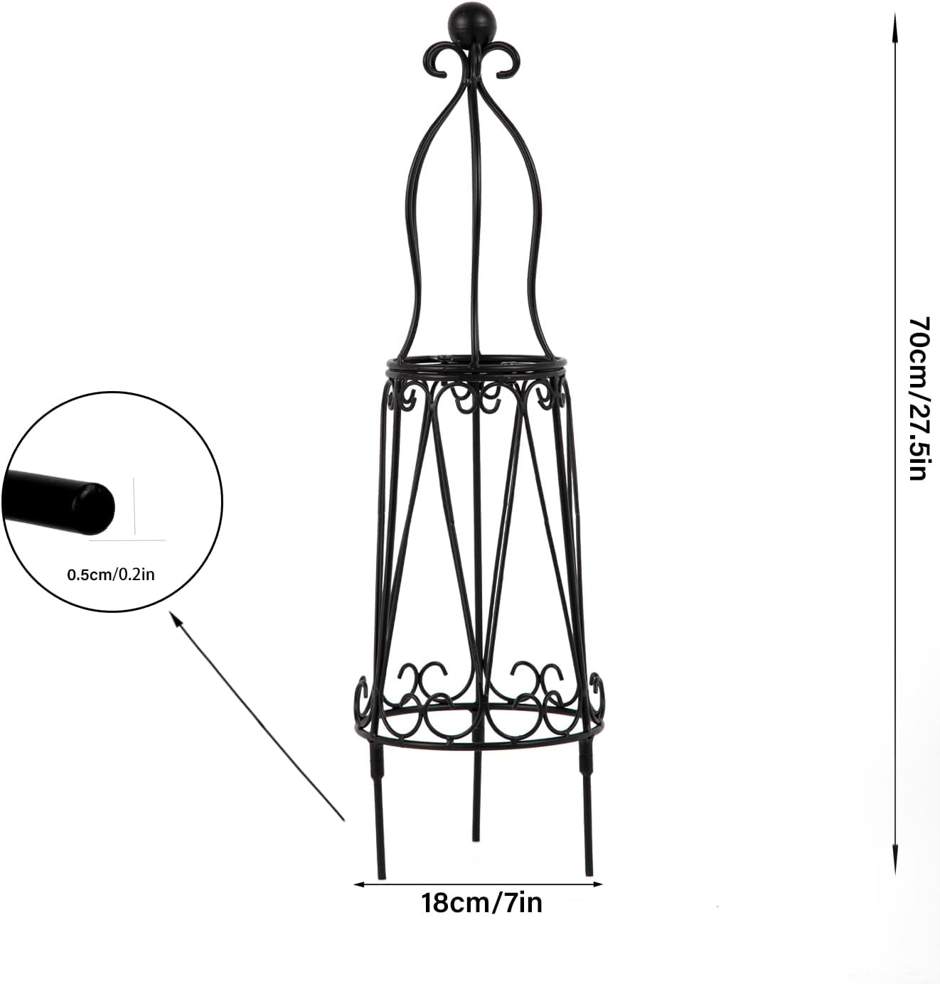 Indoor Plant Trellis for Potted Plants - Plant Support & Garden Decor Obelisk for Climbing Pothos, Indoor/Outdoor Metal Trellis, 29.5" Height