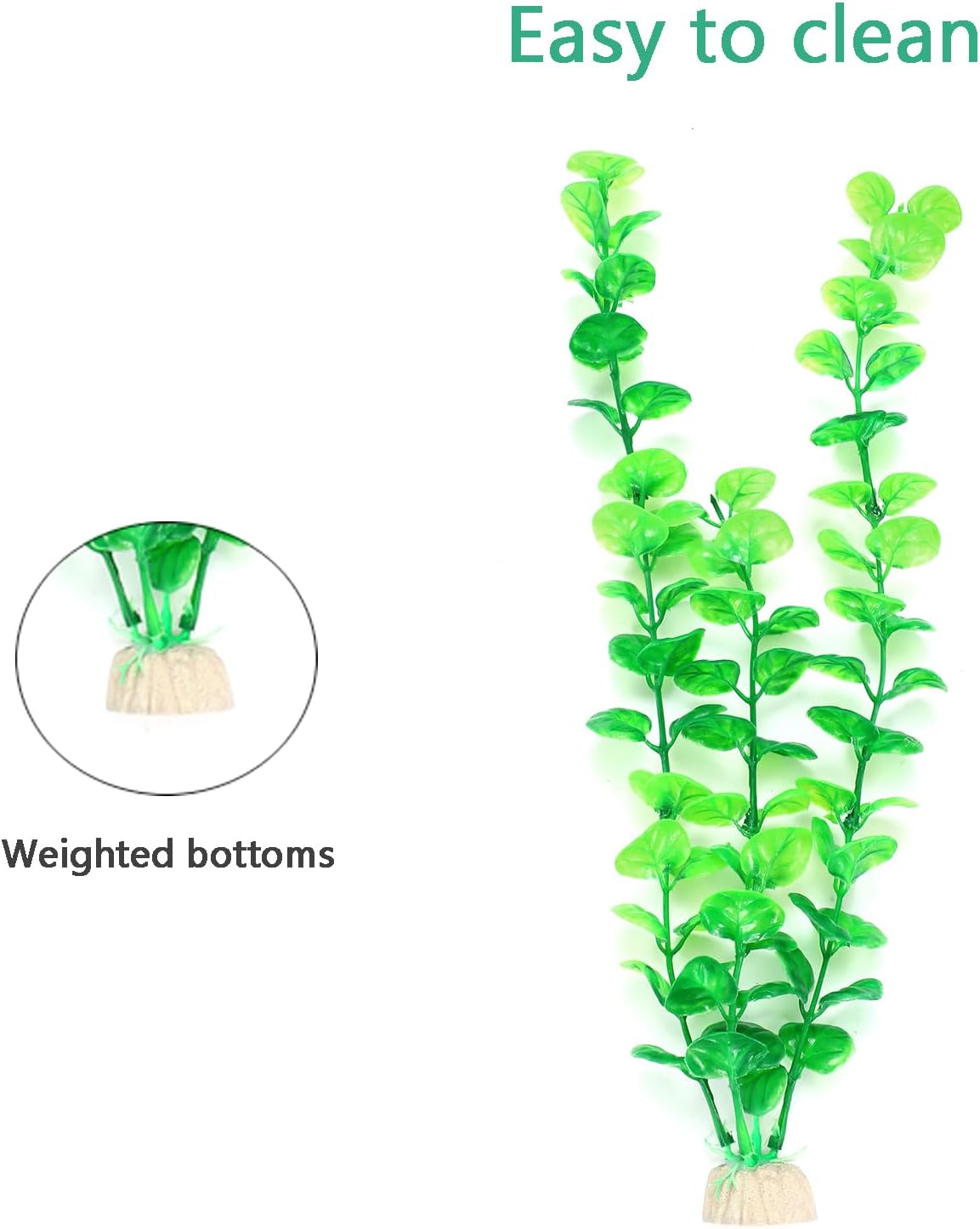 AQUANEAT Fish Tank Artificial Plants, Aquarium Plants Plastic, 12Inch Tall Green Decorations,10packs