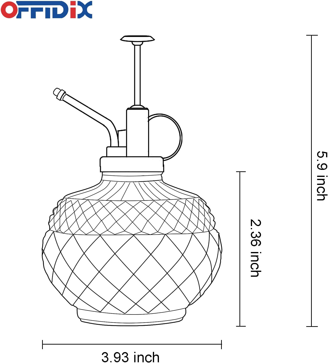 OFFIDIX Plant Mister, Mister Spray Bottle for Plants,Glass Spray Bottles with Plastic Bronze Plastic Top Pump,300ML Small Watering Can for Gardening, Cleaning (Light Green)