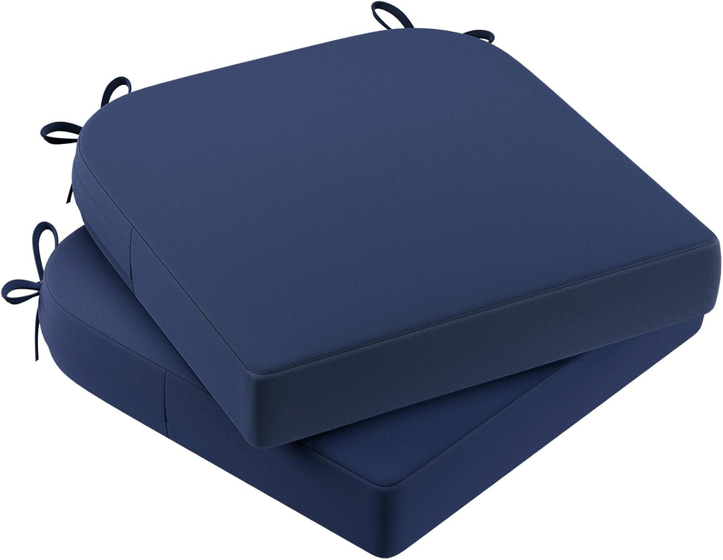AAAAAcessories Outdoor Seat Cushions for Chairs, Waterproof, Fade-Resistant Patio Furniture Replacement Cushions, 17" x 16" x 2", Set of 2, Navy Blue