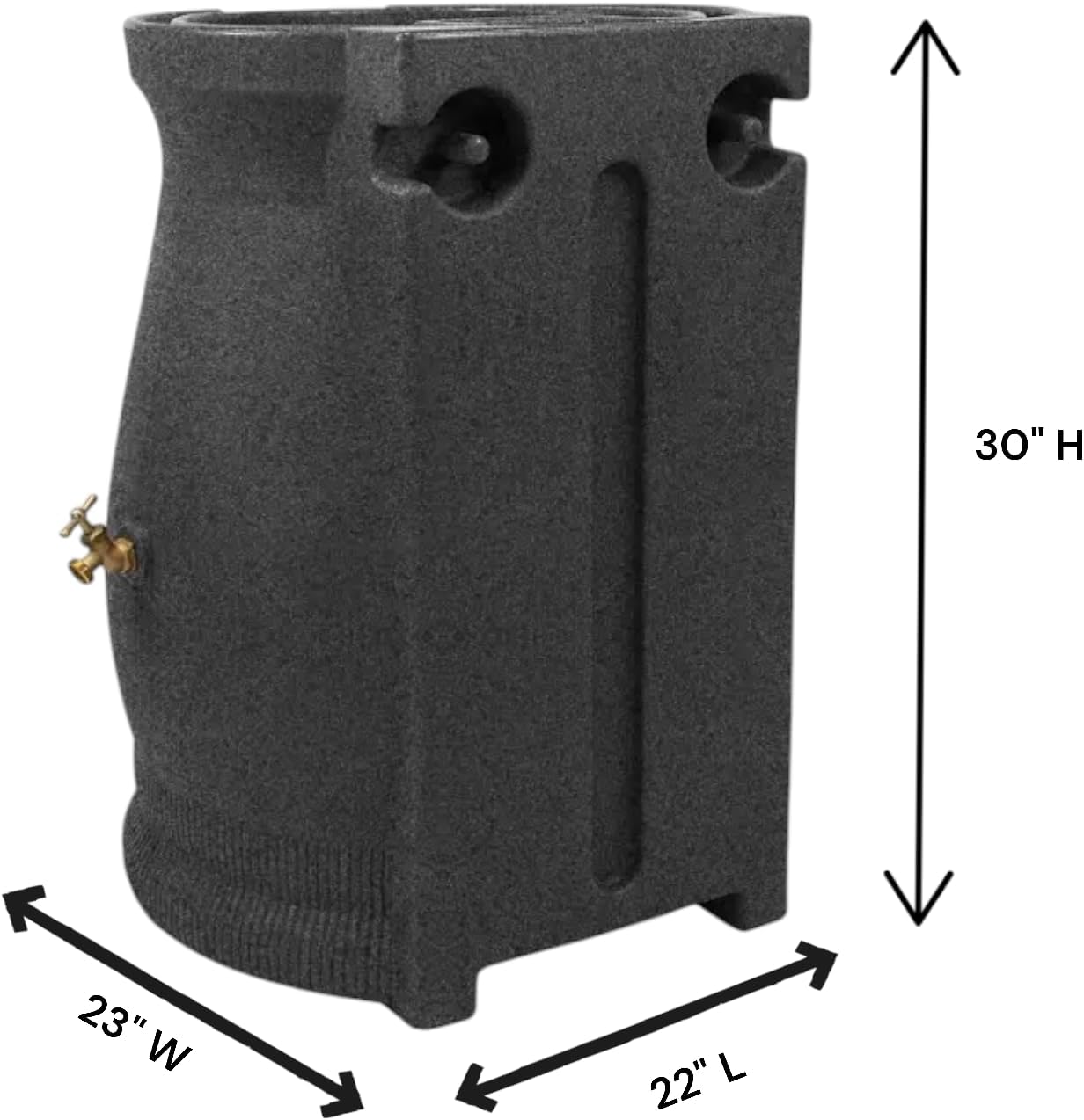 Rain Wizard Decorative Rain Barrel, 50 Gallon, with Brass Spigots (Dark Granite)