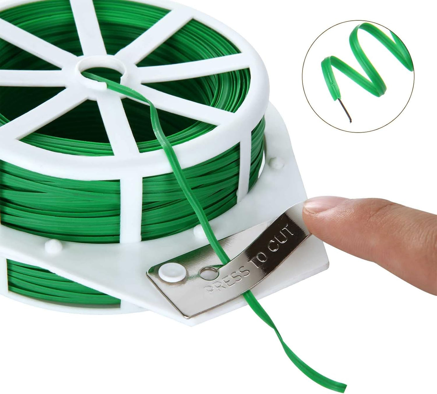 5 Roll 1640Ft (500m) Garden Plant Twist Ties, Green Garden Twist Tie Roll, Plant Wire Ties with Cutter for Gardening, Home, Office, Multi - Function Cable Tie with Plastic Coated Wire