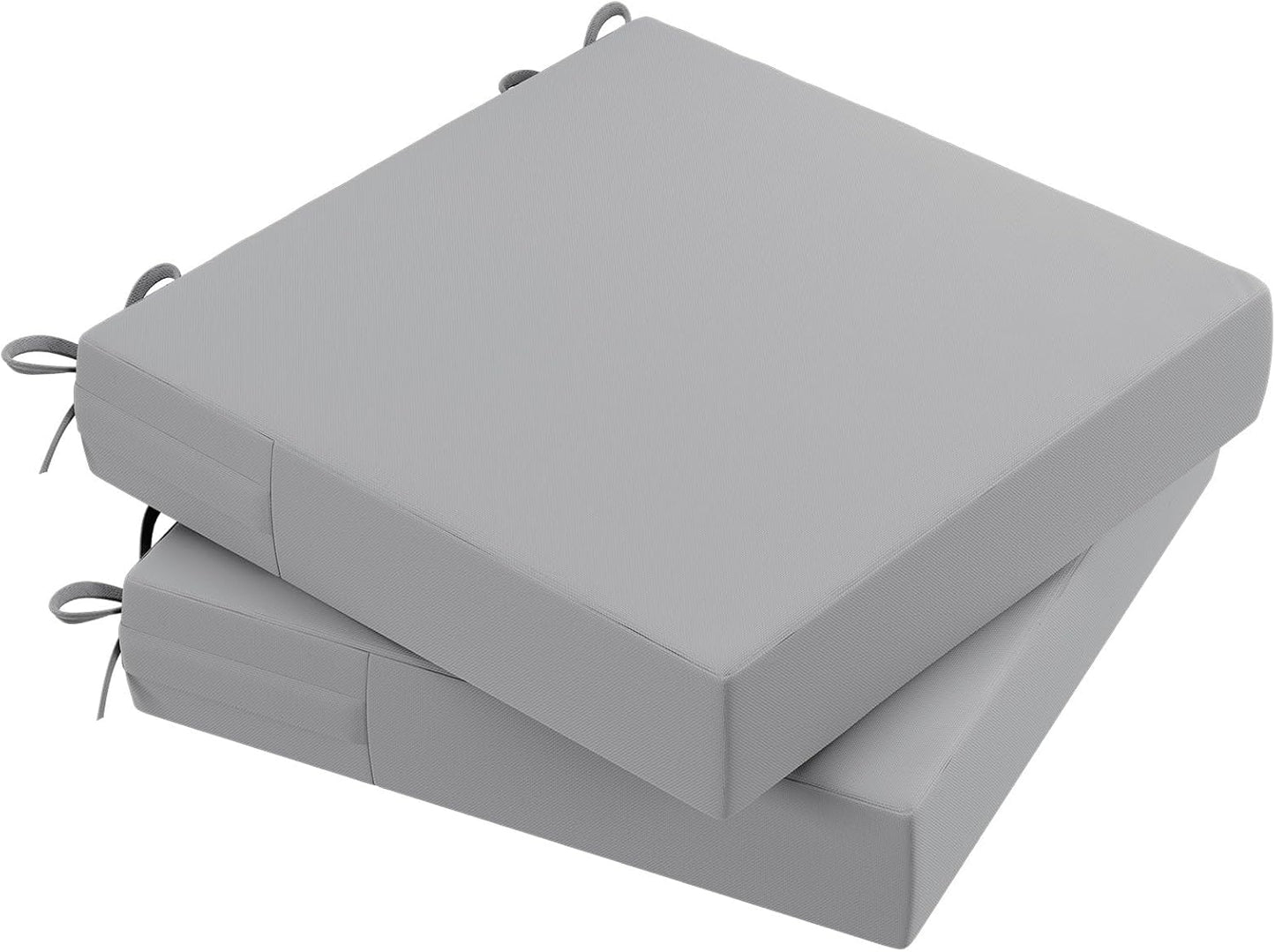 AAAAAcessories Outdoor Seat Cushions for Chairs, Waterproof, Fade-Resistant Patio Furniture Replacement Cushions, 21" x 21" x 4", Set of 2, Gray