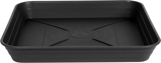6 Inch 4 Pack Square Plant Saucer Tray, Heavy Duty Plastic Plant Saucers for Indoors Outdoor, Flower Planter Drip Trays for Pots, 6 8 10 12 14 16 18 20 inch, Growing Trays (6"-Black)
