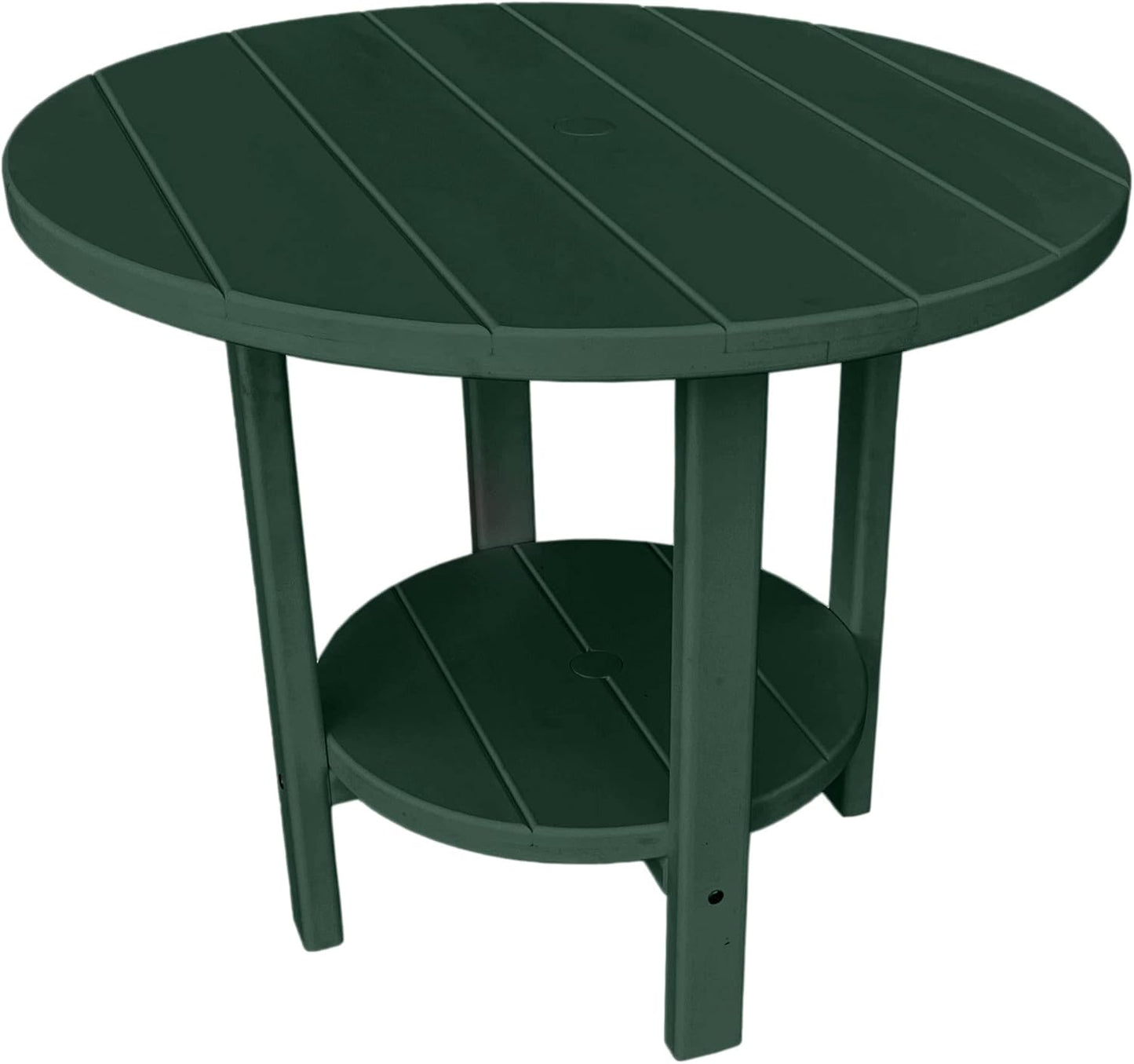 Phat Tommy Round Poly Resin Outdoor Patio Dining Table, All Weather Poly Patio Outdoor Furniture, Green