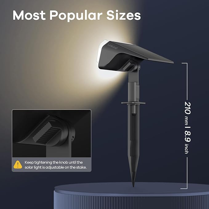 Linkind Solar Spot Lights Outdoor, 60 LEDs Solar Landscape Lights with 30% Conversion Rate and Waterproof IP67, Ideal for Outside, Garden, Yard, Pathway (4 Pack, Warm White)