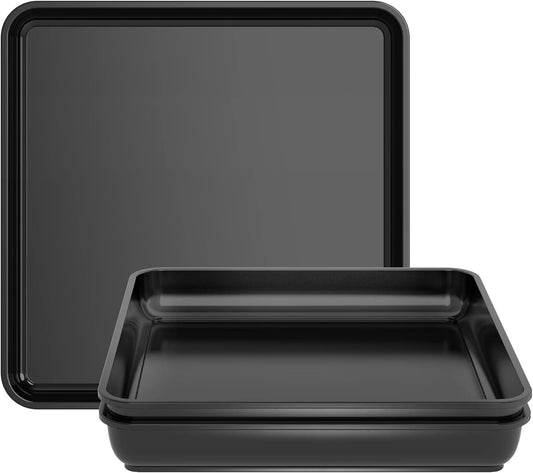 WAYNHUI Squared Plant Saucer 6/8/10/12/14/16/18Square Plastic Basin Tray Large/Small Water Receiving Tray (Black 6inch 5pack)