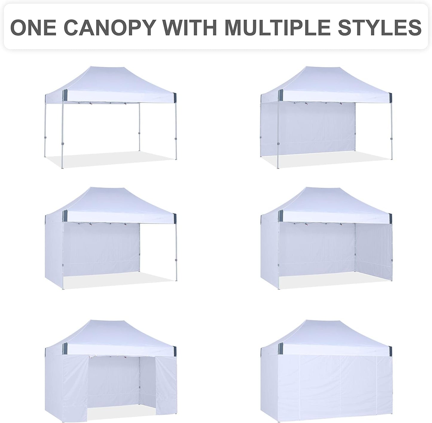 Eazy Up OUTDOOR WIND Pop Up Canopy with Sidewalls - Heavy Duty Commercial Instant Canopy Tent - 10x15, White
