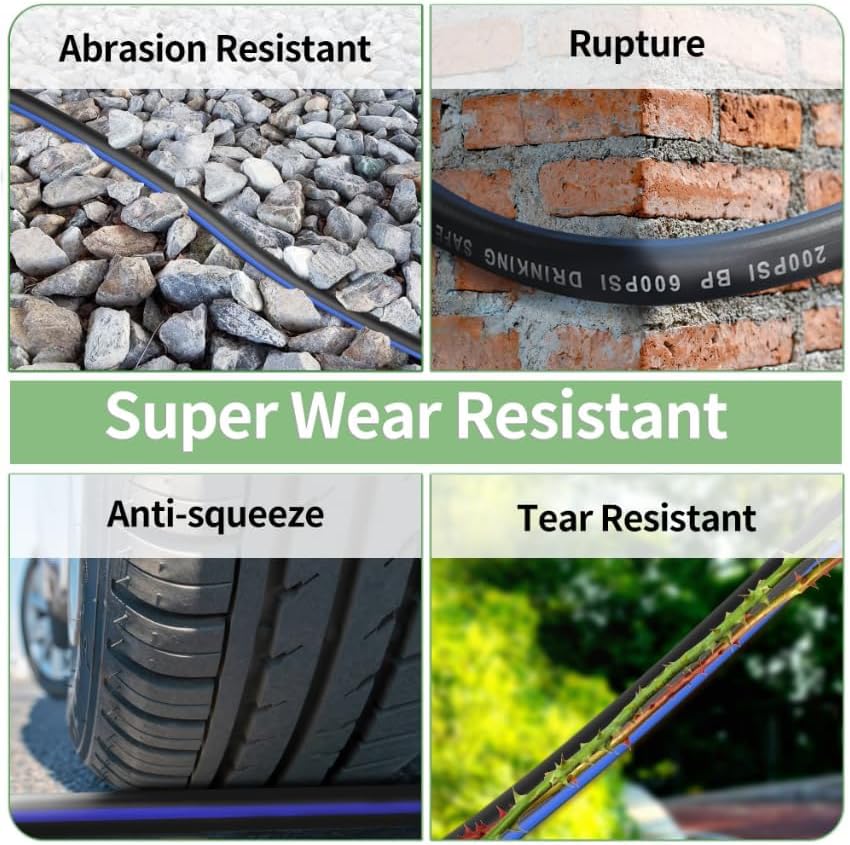 75 FT Garden Hose, Flexible No Kink Heavy Duty Garden Water Hose Flex Copper Bullet Collapsible Washer Rubber Hose 5/8" Soft Lightweight Outdoor Waterhose Manguera Para Jardin