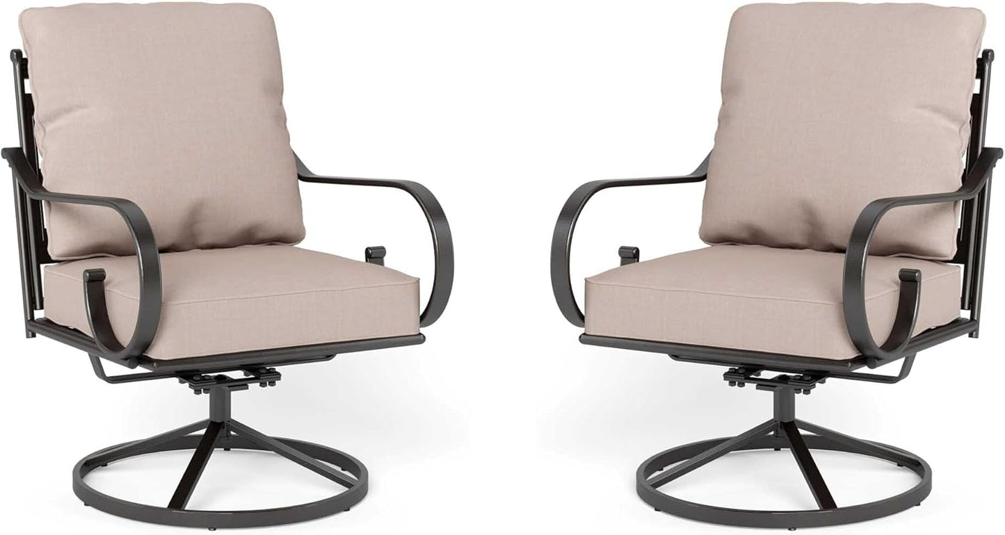 Sophia & William Extra Large & High Back Patio Furniture Set Metal Modern Outdoor Conversation Sets with Swivel Chairs