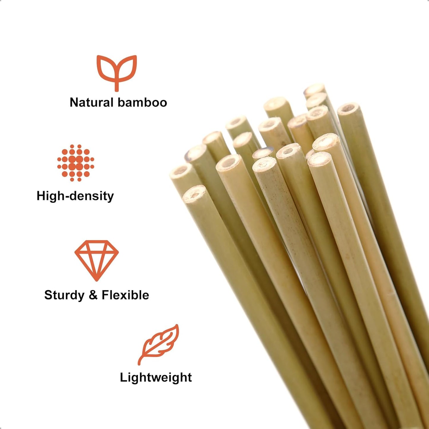 Bamboo Stakes 2FT Garden Stakes Plant Stakes for Indoor Potted Climbing Plants Poles Sticks Support Peppers Orchid Daffodils 30 Pack