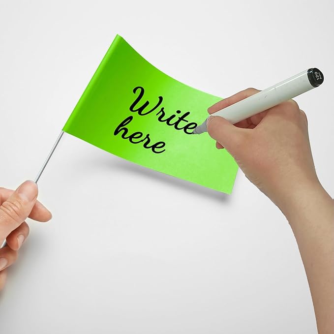 Zozen Marking Flags, Green Color | 1000 Pcs | 15x4x5 Inch, Yard Flags for Lawn & Irrigation & Landscape & Sprinkler & Survey & Dog Training.