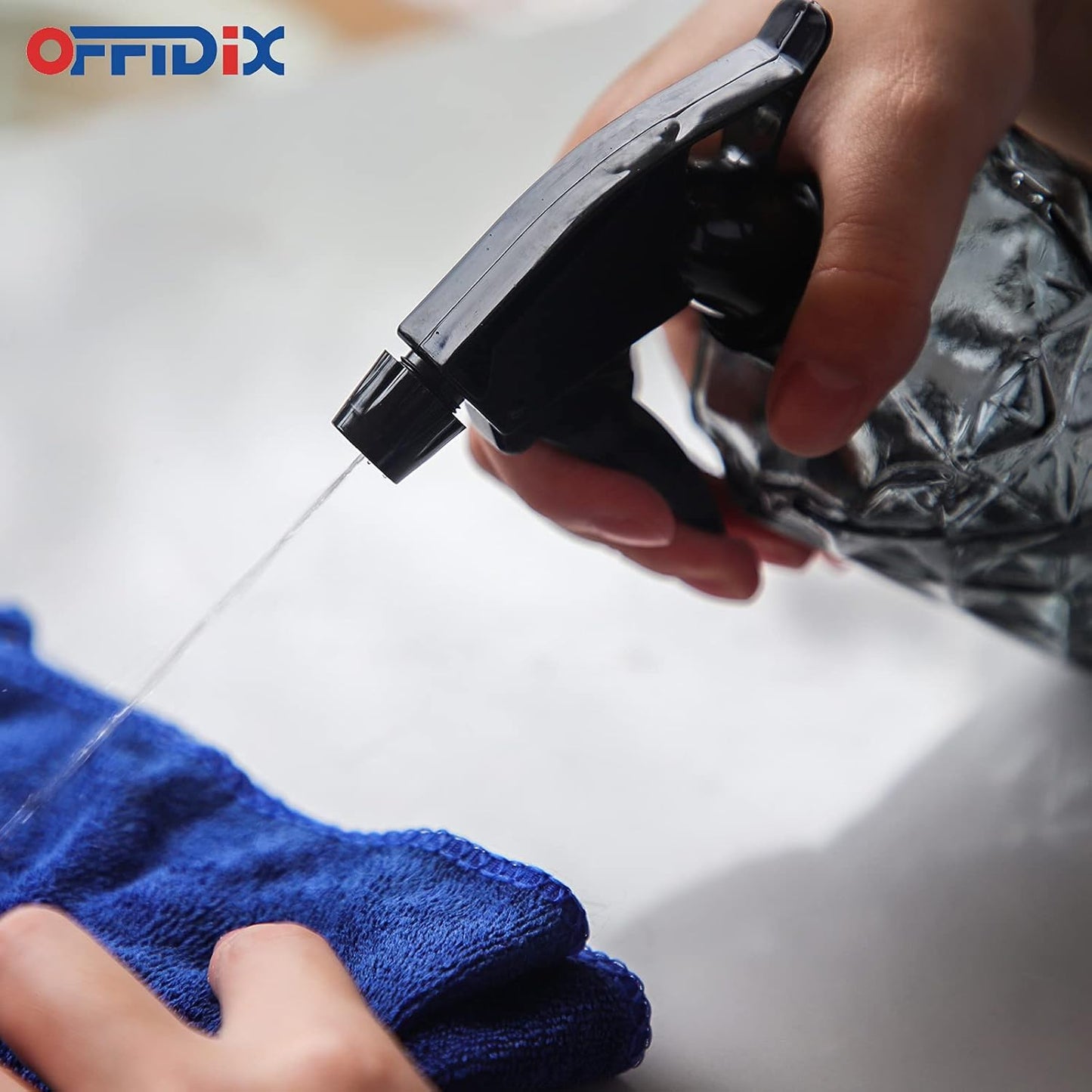 OFFIDIX Glass Spray Bottle,Plant Mister, 0.35L/11.8oz Pressure Watering Can with Adjustable Nozzle Watering Handheld Bottles for Garden Plants Cleaning Solutions(Gray