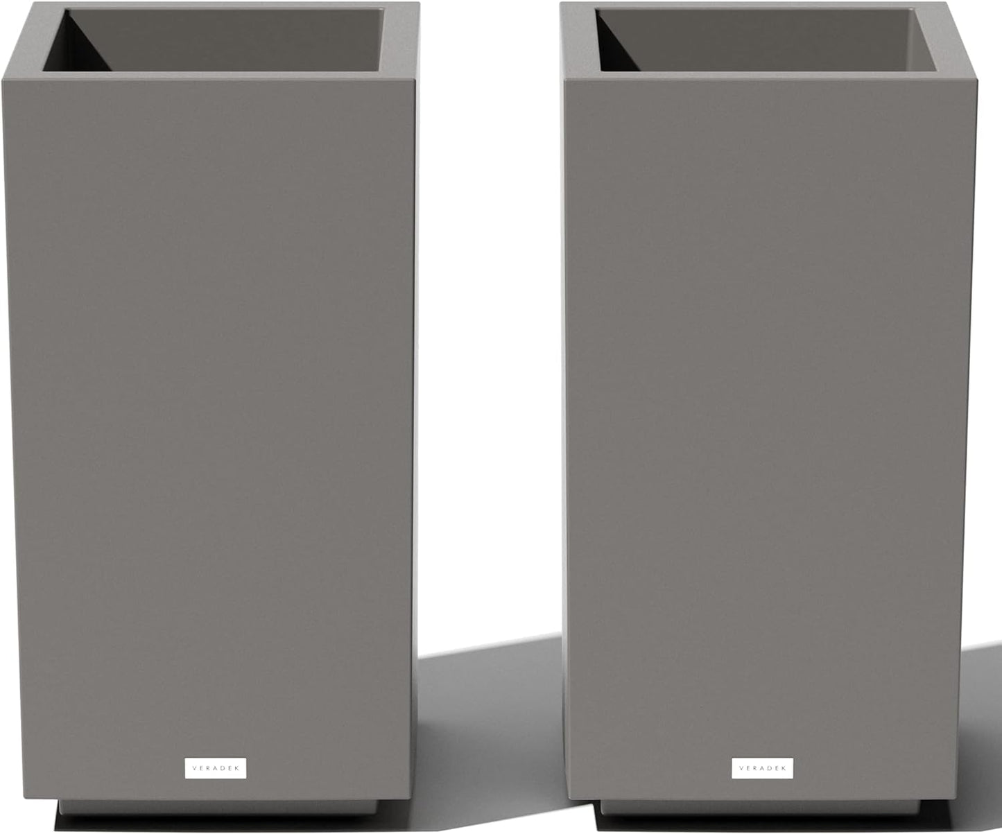 Veradek Block Series Pedestal Planter - Tall Planter for Indoor or Outdoor Front Porch | All-Weather Use with Removable Insert Bucket | Modern Décor for Flowers, Tall Trees, Faux Plants