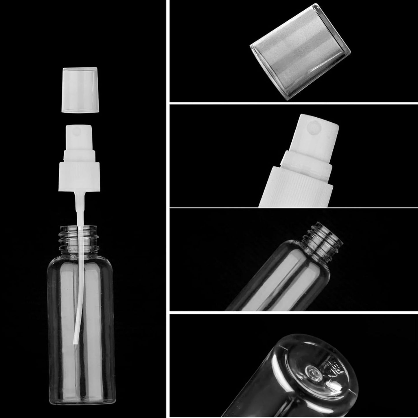 Spray Bottle, 2oz/50ml Small Plastic Fine Mist Spray Bottles, Mini Empty Travel Bottles with Funnels and Labels 20 Pack