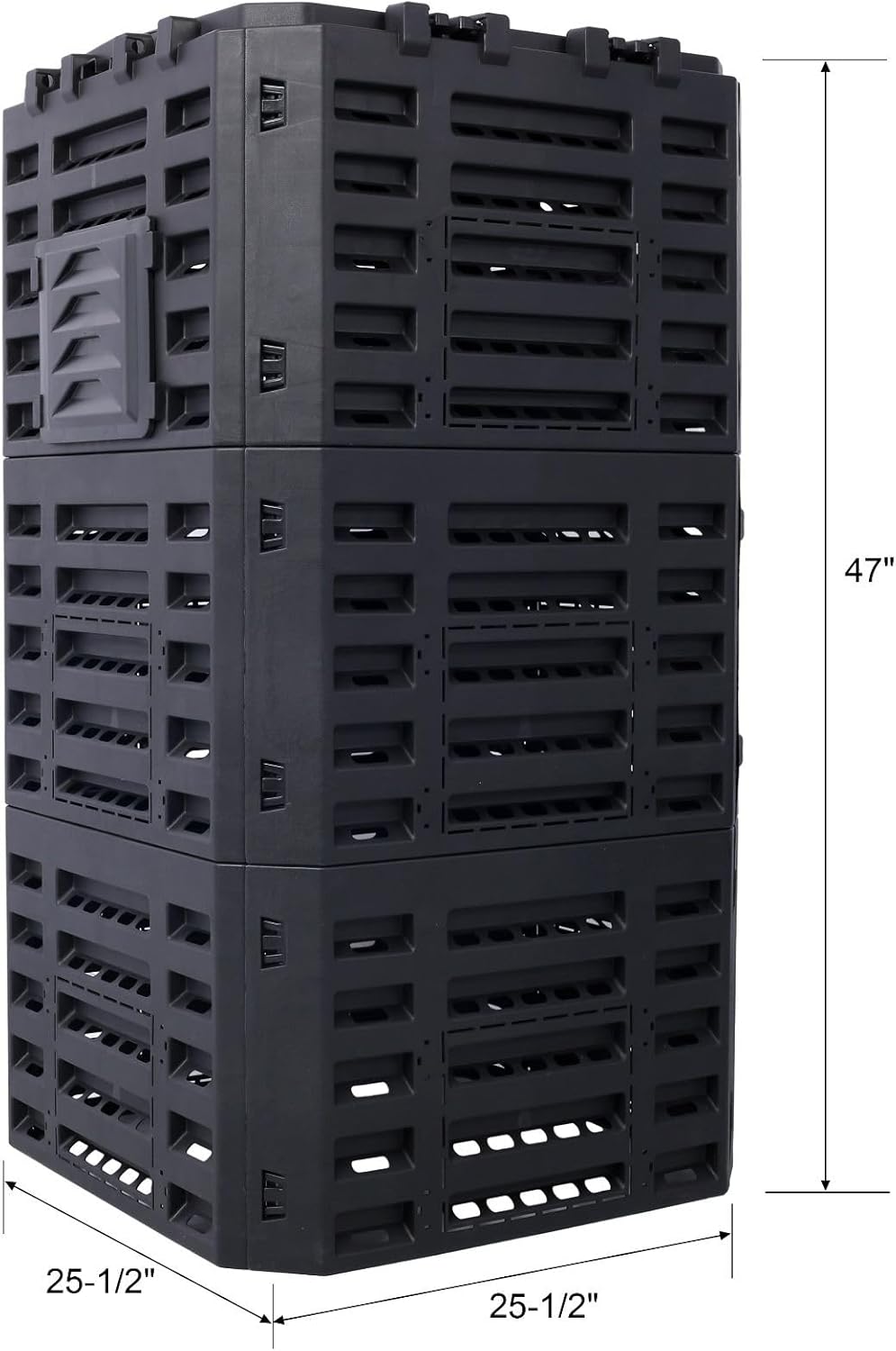 90 Gallon Garden Composter Bin - Premium Recycled Plastic, Large 340 Liter Capacity, Easy Assembly, Lightweight, Aerating Outdoor Compost Box for Fertile Soil