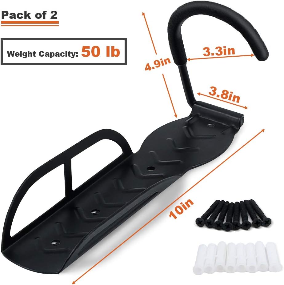 Wallmaster Bike Storage Rack for Garage, Wall Mount Bicycles Hanger, 4-Pack Bike Storage System Vertical Bike Hooks