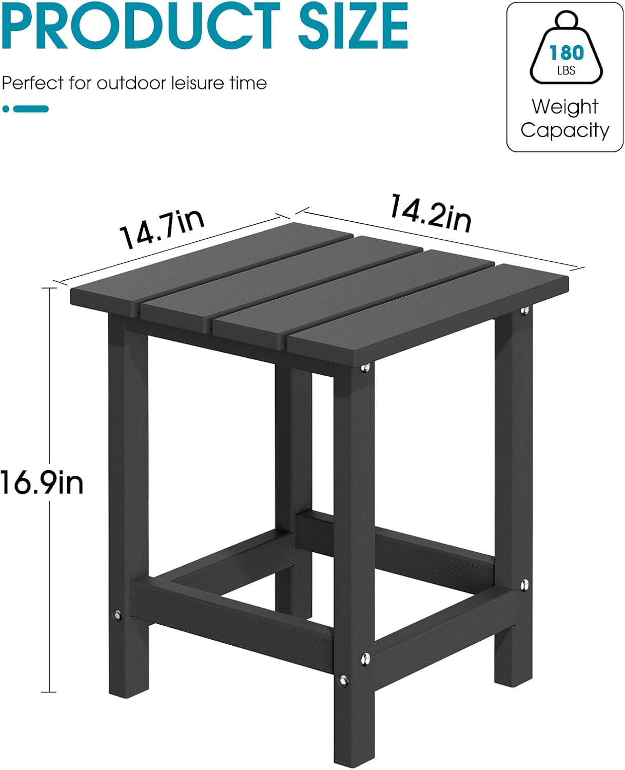 MUCHENGHY Folding Adirondack Chairs and Table Set, Outdoor Chair, Adirondack Chair Plastic, Fire Pit Chair, Weather Resistant with Cup Holder for Deck, Backyard, Garden(Black, 3-Piece)