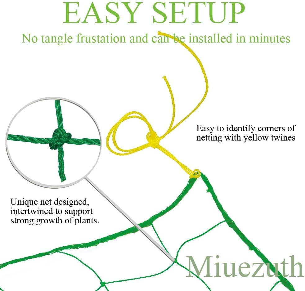 Trellis Netting for Climbing Plants - Heavy Duty Garden Trellis Netting for Cucumber, Vine, Fruits & Vegetables Tomato Plants Trellis Net, Climbing Vining Plants (1-Pack 32.8' x 6.6'Ft)