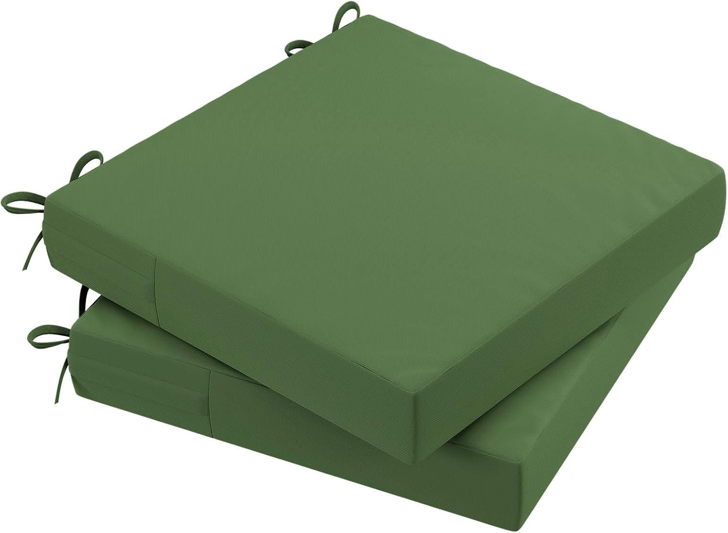 AAAAAcessories Outdoor Seat Cushions for Chairs, Waterproof, Fade-Resistant Patio Furniture Replacement Cushions, 20" x 20" x 3", Set of 2, Dark Moss Green