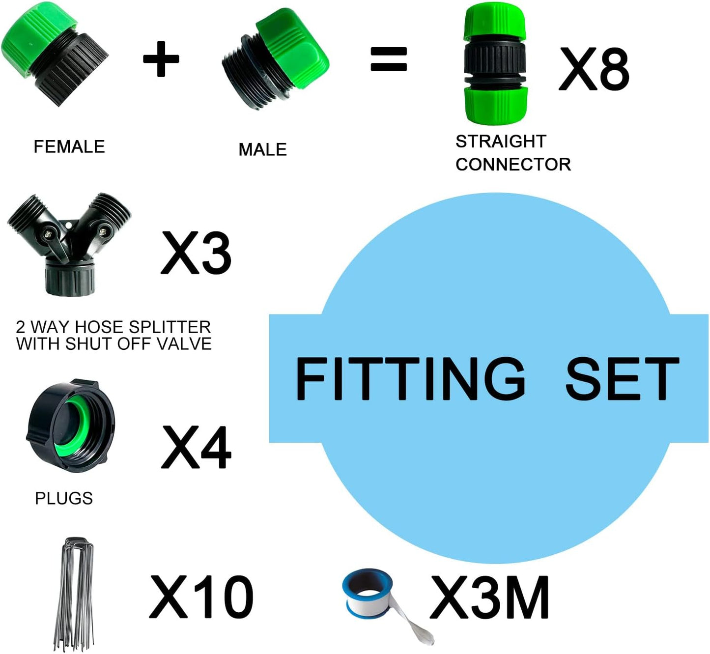 AMRITA Soaker Hose for Garden 60ft,PVC Garden Hose 50ft, 1/2" Drip Hose Linkable Consistent Irrigation Hose Save 70% Water, Heavy Duty Round Soaker Hose for Garden Bed Foundation.(1/2-60ft+50ft)