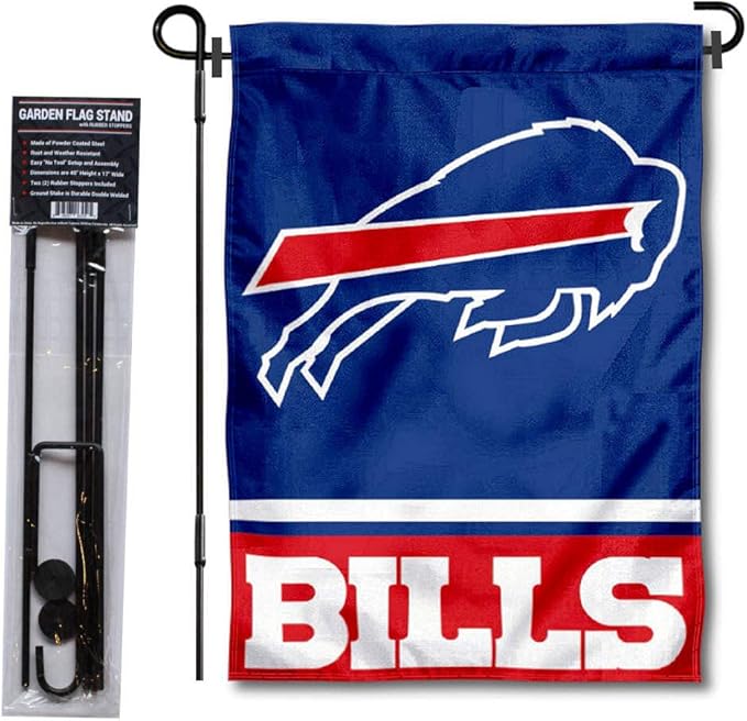 WinCraft Buffalo Bills Garden Flag with Stand Holder