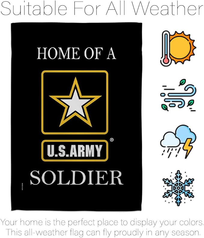 US Army Army Soldier Garden Flag Set Wall Holder Armed Forces Rangers United State American Military Veteran Retire Official House Decoration Banner Small Yard Lawn Proch, 13 x 18.5 inch, Made In USA