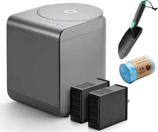 Airthereal Revive Food-to-Soil System, Odorless Countertop Electric Kitchen Composter, 1-Click Smart Operation, Powerful Sharksden Trinity Blade to Cycle Food Waste into Earth Nutrition