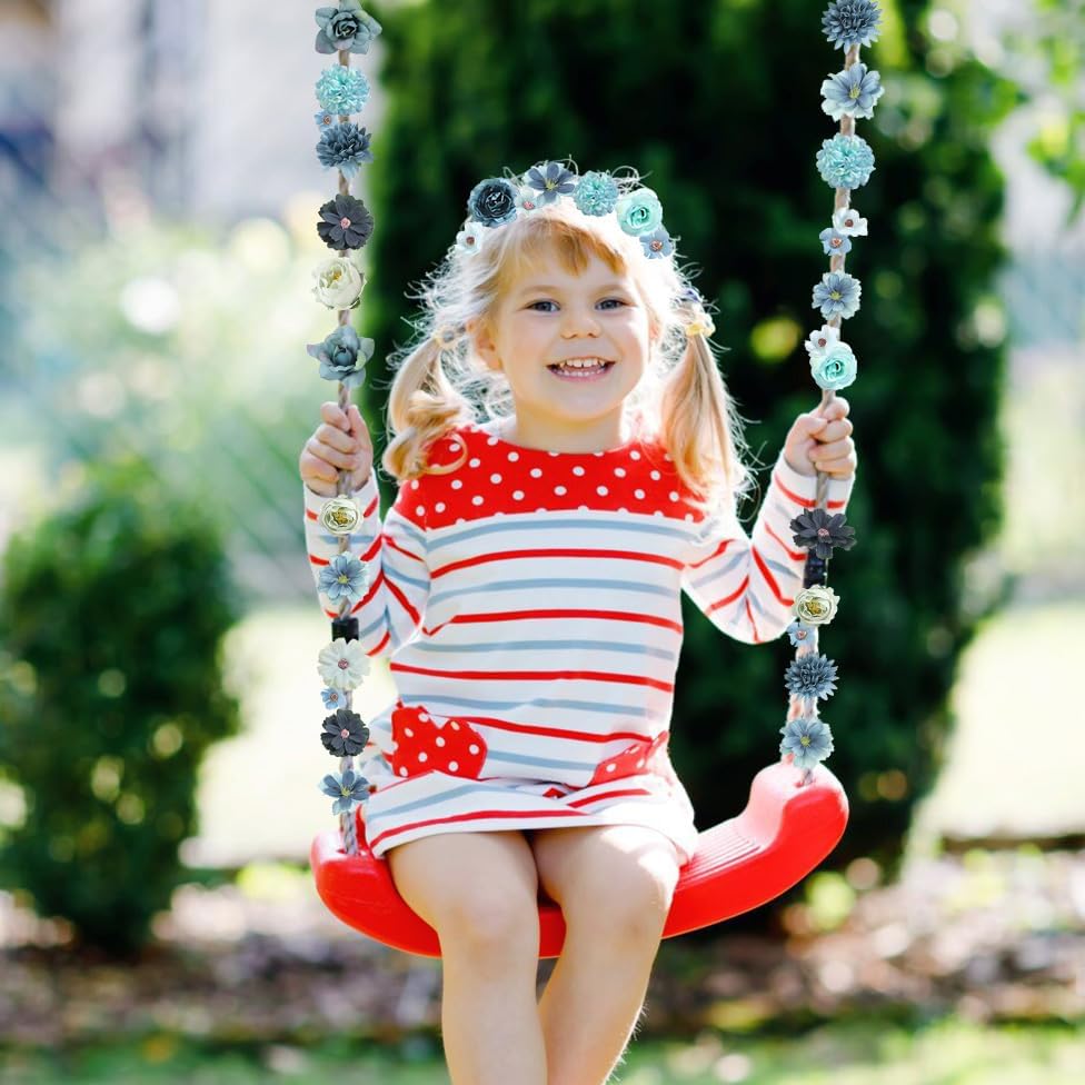 Faux Flower Heads Small Silk Artificial Flower DIY Fake Mini Flowers Rose Daisy Multicolor Flowers Craft Supplies for Wedding Party Wreath Graduation Season Party Home Decor (45, Blue)