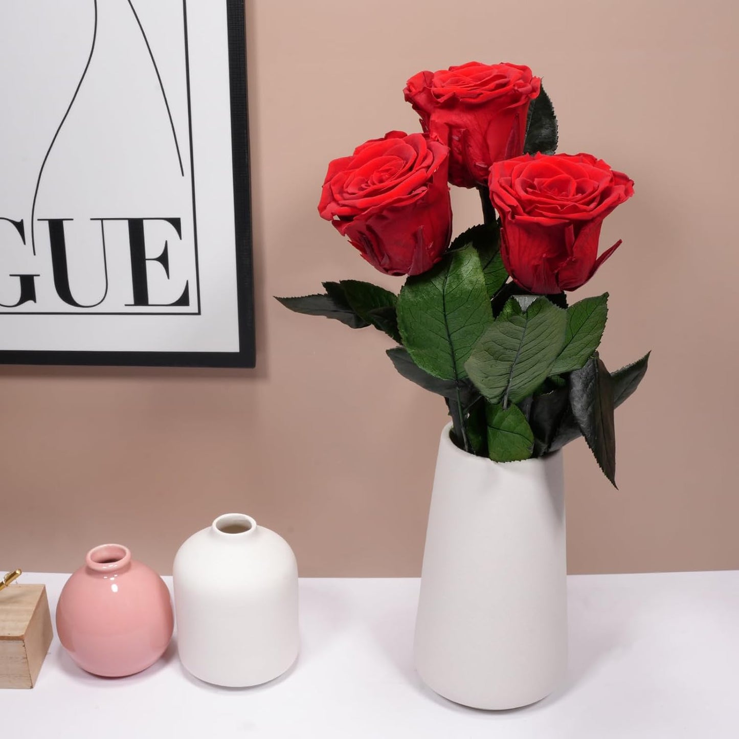 Yamonic Preserved Flowers Rose Gifts for Mom, Grandma, Women - Real Flower Rose Gifts for Mom, Her, Wife, Girlfriend on Christmas, Valentine's Day, Anniversary, Home Decor