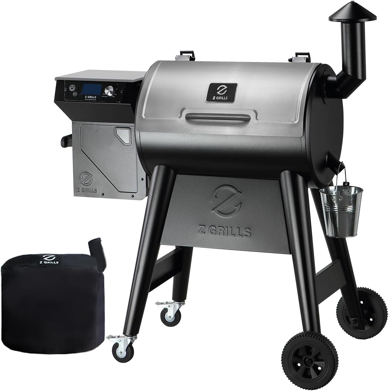 Z GRILLS Wood Pellet Grill Smoker with PID 2.1 Controller, 450°F Max Temperature, 8-in-1 BBQ Grill, 459 Square Inches Cook Area, Meat Probes, Rain Cover (450E PRO)