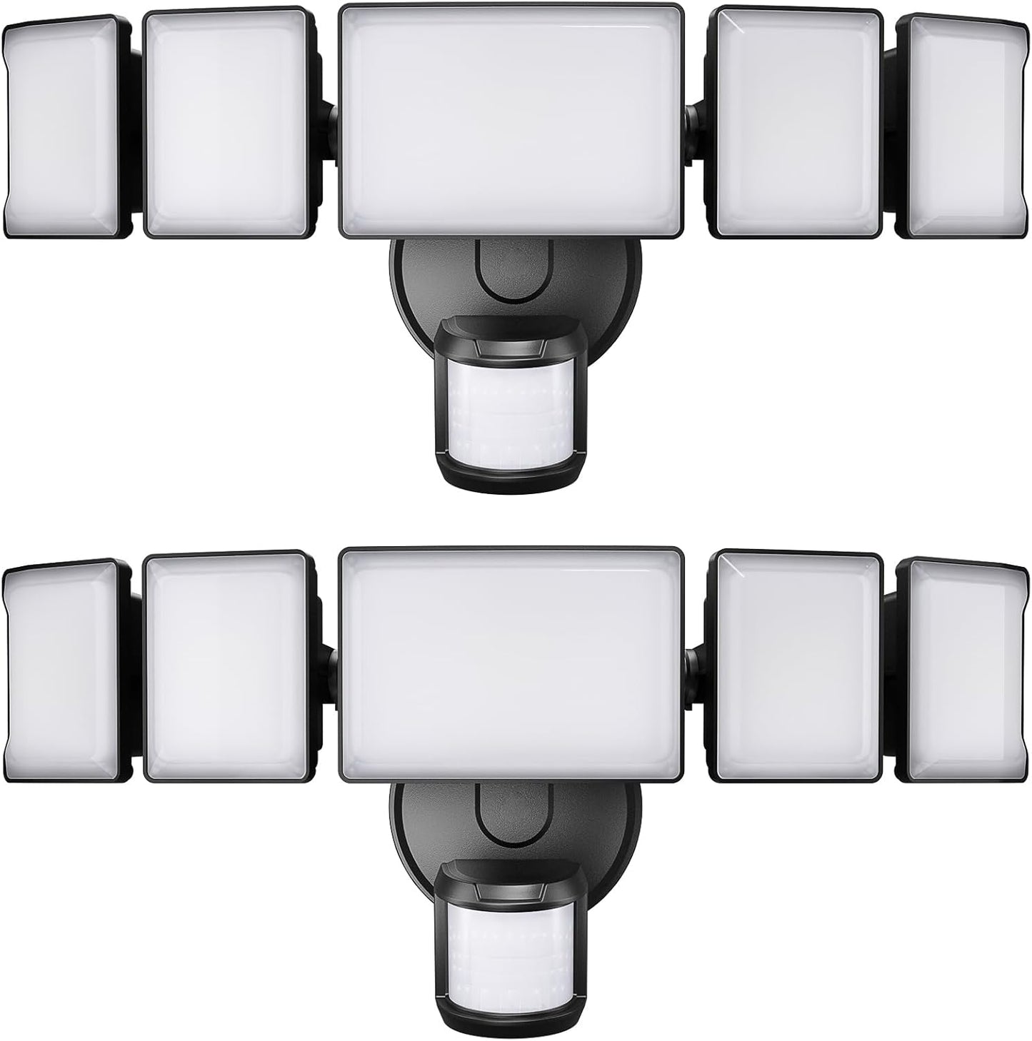 Olafus 100W Motion Sensor Outdoor Lights, 10000LM 2 Pack Motion Sensor Flood Light, Dusk to Dawn Outdoor Lighting, IP65 Waterproof Motion Detector Lights for Outside, Black