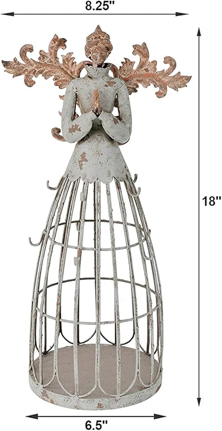 Morning View Metal Praying Angel Garden Statue Decor for Yard Art Outdoor Standing Large Angel Decorations Antique Patio Patio Lawn Holiday Christmas 18 Inches Tall