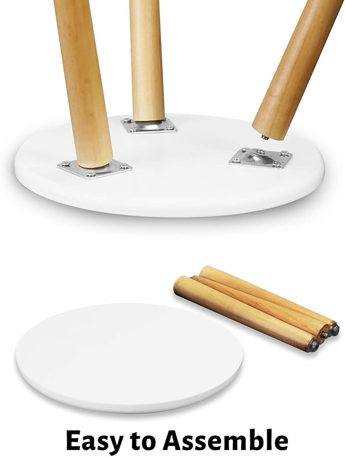 Uneedem Indoor Plant Stand, Wood Mid Century Modern Small Round Side Plant Table for Indoor Plants, 8.9" Tall Plant Holder for Flower Pots End Table