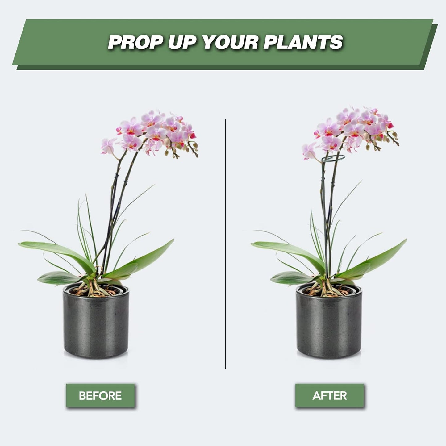 Joyhalo 12 Pack Plant Support Stakes 36 Inches, Plant Stakes, Flower Stakes with 24 Twist Ties, Garden Sticks for Plants Hibiscus, Sunflower, Red Hot Poker, Hydrangea, Tomato, Sapling Etc