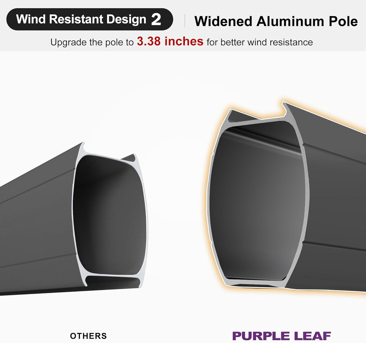 PURPLE LEAF 9' X 12' Cantilever Outdoor Umbrellas Large Patio Umbrella Hanging Double Top Rectangle Offset Umbrella with 360°Rotation Tilting Umbrella Outdoor Patio, Grey