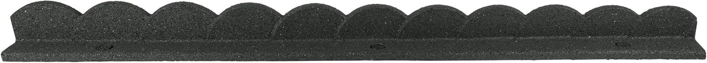 Playsafer L Shaped Flexible Rubber Scalloped Edger for Lawns Landscaping and Playground | Easy No Dig Installation| 4' Long (4, Dark Gray)