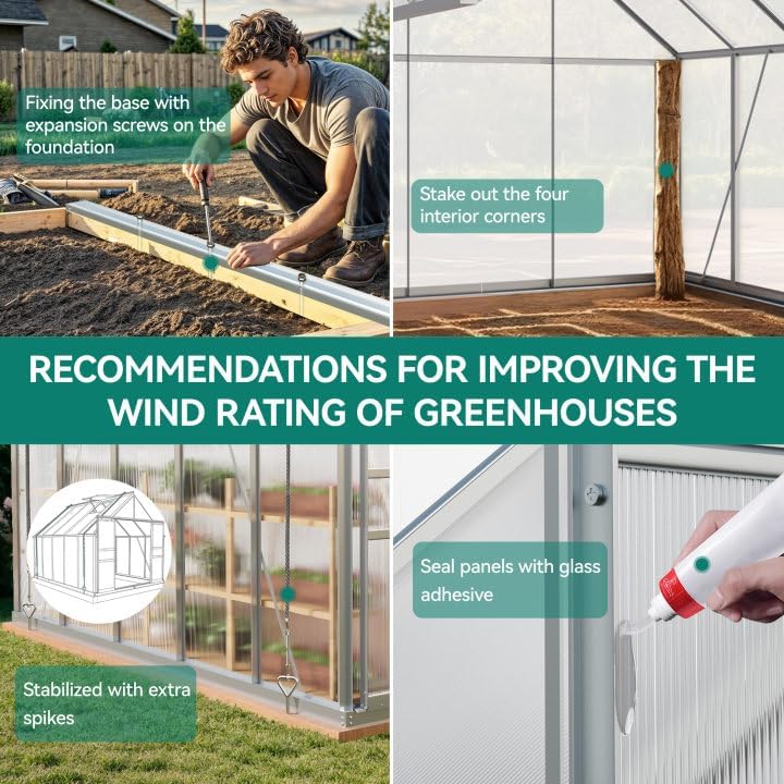 YITAHOME Polycarbonate Greenhouse 6x8FT Heavy Duty Green Houses Outdoor Greenhouses Aluminum Sliding Doors Vent Window Large for Garden Backyard, Silver