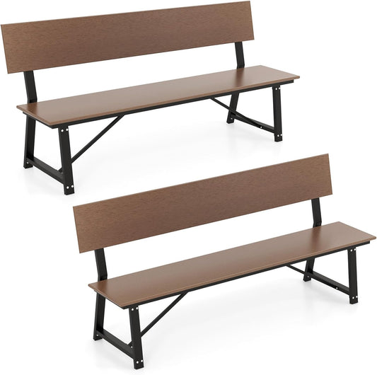 Tangkula 72” Outdoor Bench, Extra Long Patio HDPE Bench for 4 People, 1100 lbs Weight Capacity, Heavy-Duty Patio Picnic Dining Bench for Garden, Porch, Lawn, Backyard & Park