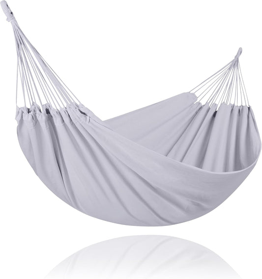 SUNCREAT Tree Hammocks for Outside, Double Hammocks 2 Person Heavy Duty for Trees, Light Gray