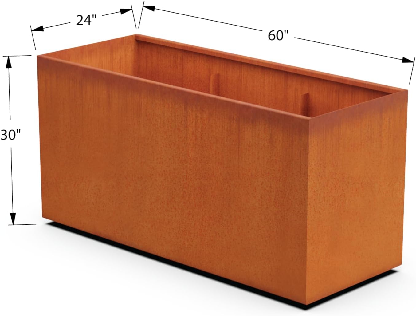Corten Steel Planter Rectangle Outdoor Metal Garden Box Heavy Duty | Made in USA | Fully Assembled